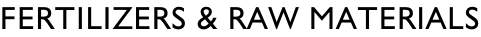 Fertilizers & raw materials