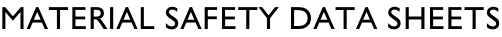 Material safety data sheets